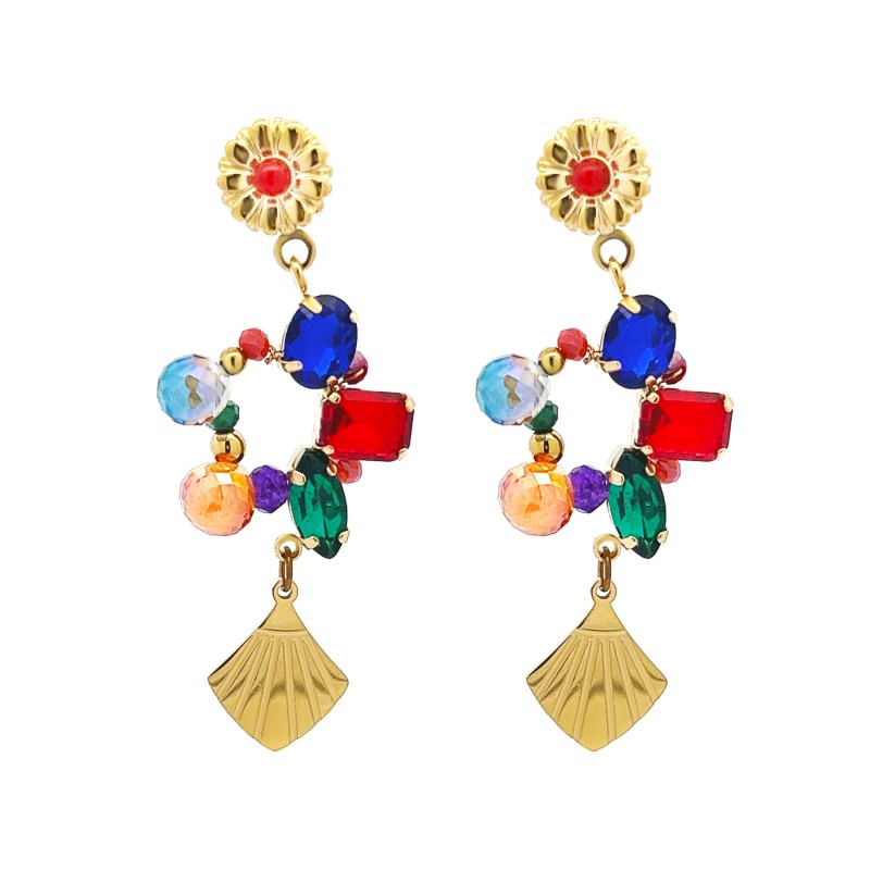 Orecchini Jhumka, Stile Etnico Vintage Indiano con Perle Cave e Nappine Alibaba
